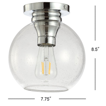 Atlas 7.75" Metal/Glass LED Flush Mount - JONATHAN Y